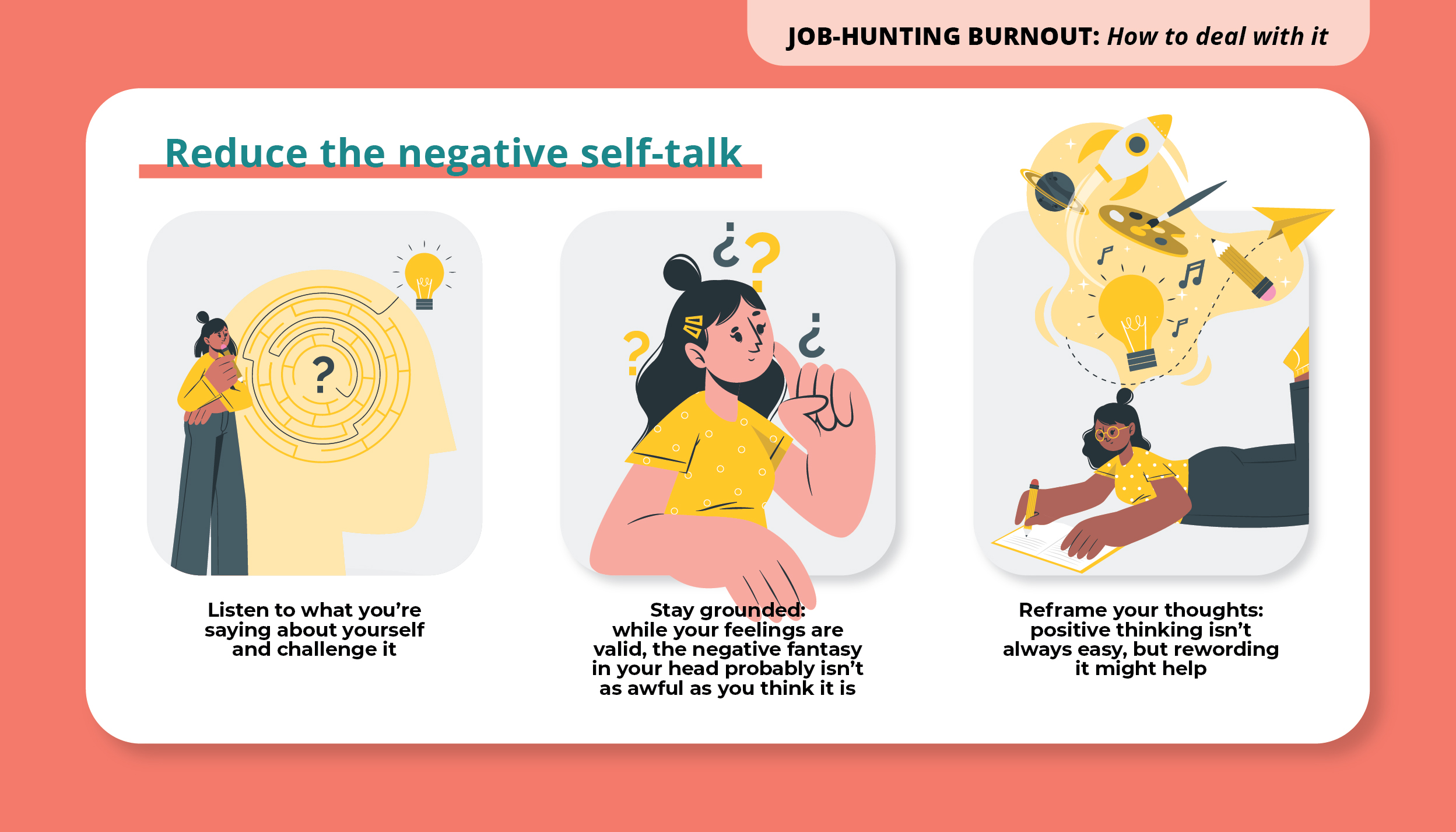 Job-hunting burnout_How to deal with it_Reduce the negative self-talk